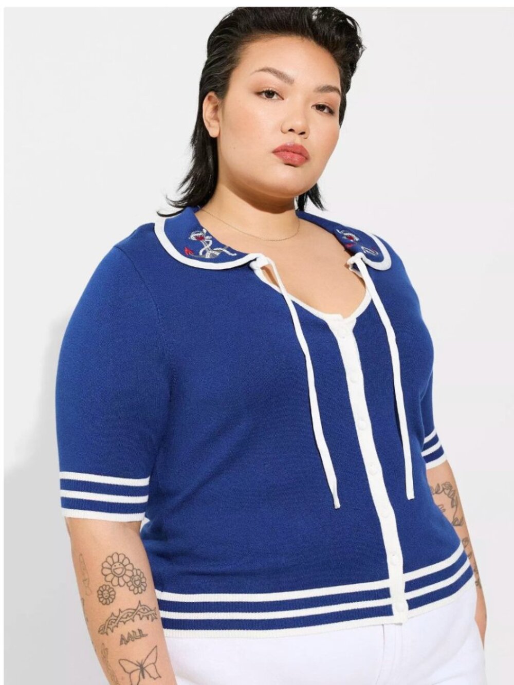 Torrid Retro Chic Sailor Girl Nautical Cardigan Size 2
